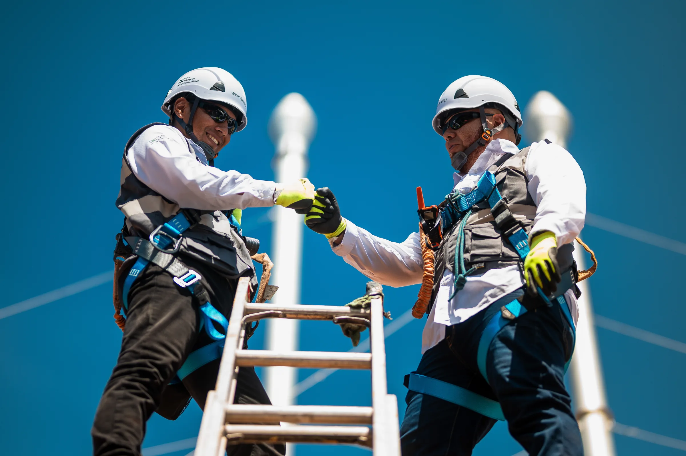 Equipo greenenergy trabajando en campo