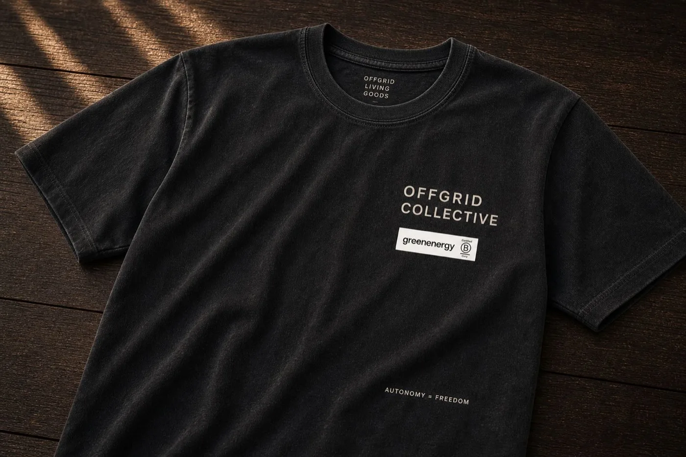 Camiseta negra Offgrid Collective de greenenergy