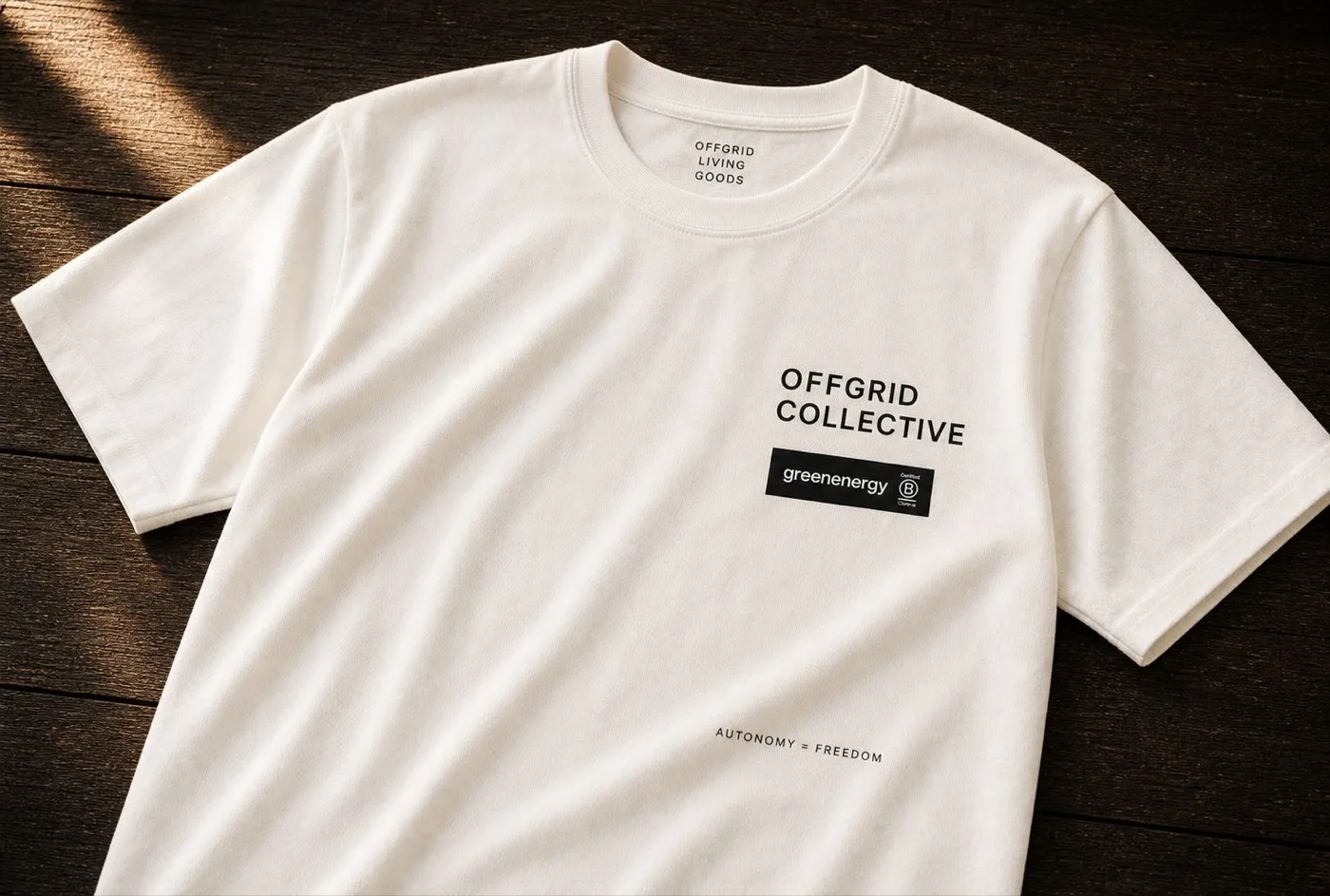 Camiseta blanca Offgrid Collective de greenenergy